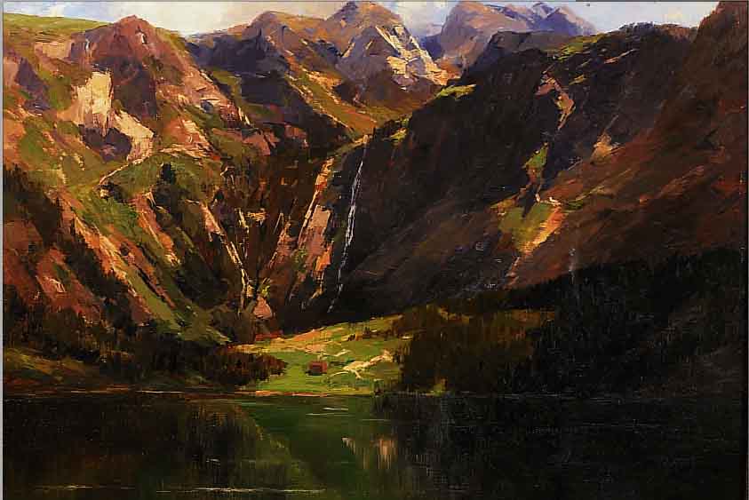 THAMM, ADOLF GUSTAV, 1859 DRESDEN - 1925, DEUTSCHER LANDSCHAFTSMALER, WAR SCHüLER P. MOHNS AN DER AKADEMIE DRESDEN UND THEODOR HAGENS IN ...