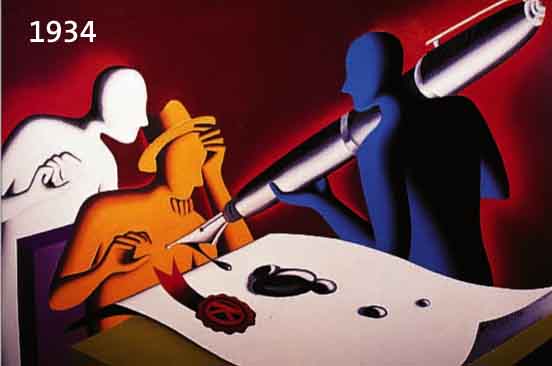KOSTABI, MARK, GEB. 1960 ESTLAND, LEBT IN NEW YORK, FARBOFFSET, HANDSIGN. UND NUM. 97/100, DATIERT 1993, CA. 70 X 100 CM