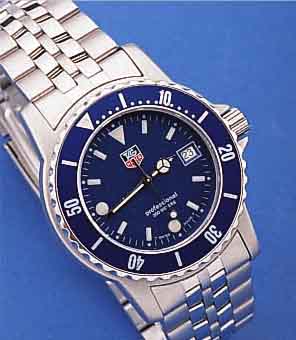 HEUER/TAG HERRENARMBANDUHR TAUCHERQUALITäT SERIE PROFESSIONAL, SCHWEIZ 1999, EDELST.- GEH. U. BAND TEILW. SAT., TEILW. POL., LüNETTEM. 60ER ...