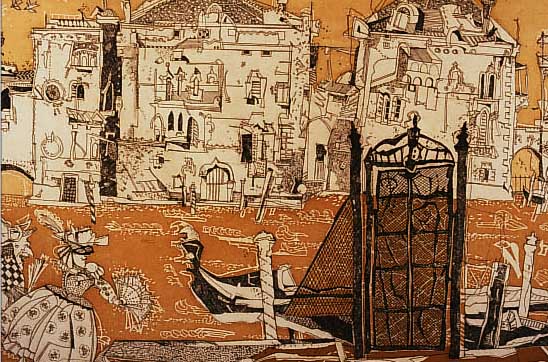 DITTRICH, SIMON, VENEDIG, FARBRADIERUNG, HANDSIGNIERT UND BETITELT, BEZ.: E.A., CA. 40 X 60 CM, U.GL., R