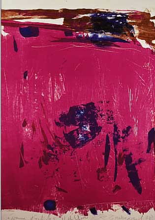 BAERWIND, RUDI, 1910 MANNHEIM-1982, OHNE TITEL, FARBLITHOGRAPHIE Z.T. üBERMALT, HANDSIGNIERT, BEZ.: EPREUVE D'ARTISTE, MIT ...