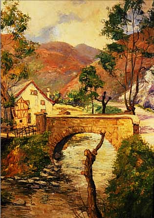 SCHEWE, MAX, GEB. 1896 DUISBURG, SCHüLER DER AKADEMIE DüSSELDORF UND KASSEL, LAND- SCHAFTSMALER, HIER: WILDE ENDERT BEI COCHEM/ MOSEL, ...