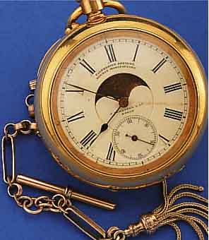 J. VERHAGEN & CO KÖLN HERRENTASCHENUHR MIT VOLLKALENDERANZEIGE, DEUTSCHLAND/SCHWEIZ UM 1890, METALL HARTVERG., ROHWERK SCHWEIZ, ...