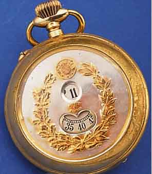 DOMINA HERRENTASCHENUHR, SCHWEIZ UM 1899, 800ER SILBER, VERG., FRüHE DIGITALANZ., STD. RAST., MIN. ROT., VERS. BLATT, LORBEER- U. ...