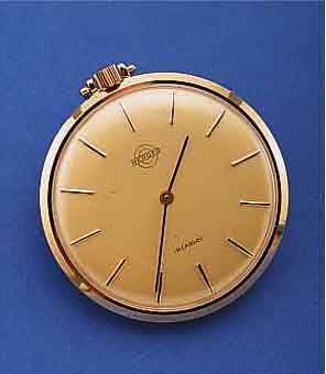 BERGER FRACKUHR PESEUX, SCHWEIZ/DEUTSCHLAND UM 1975, 585ER GG, UNGETR. LAGERW., 17 ST., RING-UNR., FLACHSPIR., INCABL., D. CA. 42 MM, EZ 0-1