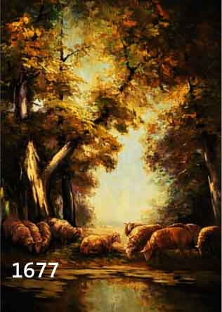 HEIM, OTTO,  SCHAFE AN EINEM WEIHER IN WALDLICHTUNG, ÖL/LWD, RE. U. SIGN., CA. 80 X 70 CM, R.