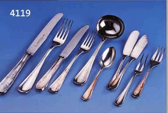 103-TEIL. SILBERBESTECK, KOCH & BERGFELD BREMEN, CA. 1950, 800ER SILBER, BEST. AUS 12 MENUE-MESSER, 12 M.-GABELN, 12 M.-LöFFEL, 12 ...