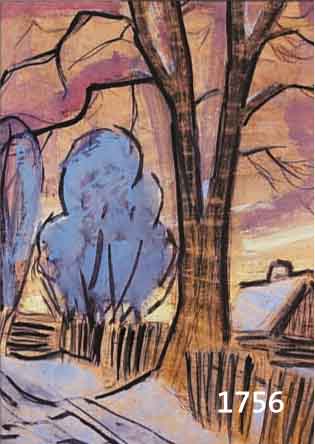 WASKEWASKE, ERICH, BERLIN 1889-1978, BAUM UND BÜSCHE AM STRAßENRAND, GOUACHE AUF BRAUNEM PAPIER, WELLIG UND LEICHT KNITTER- FALTIG, LI. U. ...