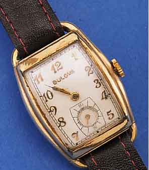 KONVOLUT: 2 X BULOVA HERRENARMBANDUHR, USA UM 1940, 1 X GG-FILLED, SCHERENGLIEDERB. UM 1949, FORMANKERW. 21 ST., KAL AP, 1 X METALL, TONNENFORM, ...
