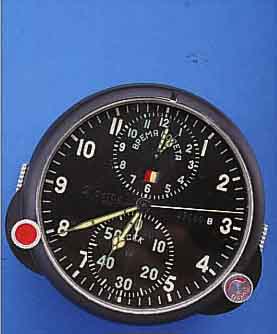 BORDCHRONOGRAPH FüR MIG 29, SOWJETUNION UM 1985, 85-STD.-GANGZEIT, LITERATUR LEVENBERG, BAND I, NR. 481, MULTIFKT. (STOPPBEREIT- ...