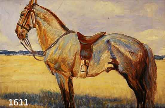 STRASSMANN, OTTO, DüSSELDORFER KüNSTLER, PFERDEDARSTELLUNG, ÖL/LWD., LI. U. SIGN., 50 X 60 CM, R.