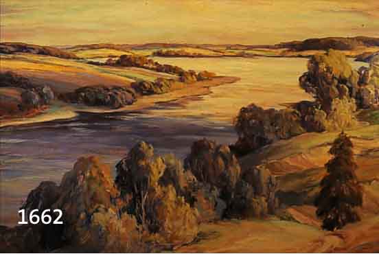 STELLING, R., 1. Flusslandschaft, ÖL/Hartfaser, 60 X 72 cm, R.