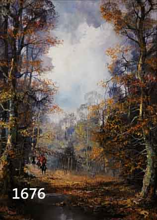 HENZE, WOHL MüNCHENER KüNSTLER, 1. HäLFTE 20. JH., REITER IM WALD, ÖL/LWD., RE. U. UNLESERLICH SIGN., AUF RüCKSEITE BEZ., 80 X 70 ...
