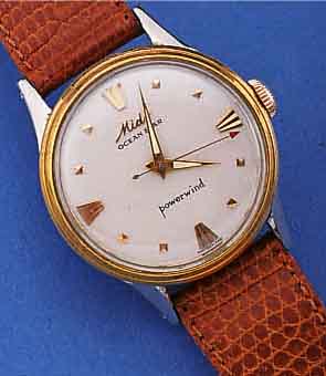 KONVOLUT: 2 HERRENARMBANDUHREN, SCHWEIZ UM 1950, 1X MIDO OCEANSTAR POWERWIND, EDELST., GG-LüNETTE, RUNDANKERW., ZENTRALROTOR, KAL. 0917P, ...