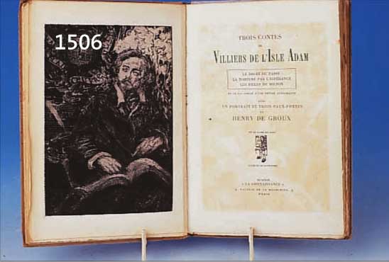 TROIS CONTES DE VILLIERS DE L'ISLE ADAM, 1919, MIT EINER RADIERUNG VON HENRY DE GROUX, BüTTEN, HALBLEDEREINBAND