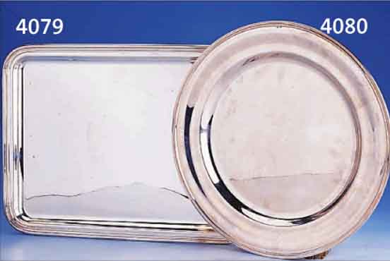 RECHTECKIGES TABLETT, 800ER SILBER, ZEITLOSE, GLATTE FORM, GEBR.-SP./L.VERBEULT, CA. 36 X 27 CM, CA. 800 G