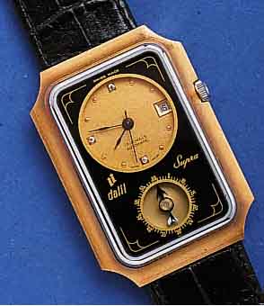 DALIL SUDALIL SUPRA MOSLEMS WATCH, SCHWEIZ UM 1970, UNGETR. LAGERW., MASSIV METALL HARTVERG., MINERALFLACHGL., EDELST.-BODEN GESCHR., BEI ...