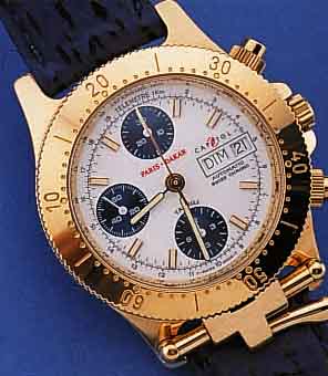 CAPITOL/PARIS DAKAR ARMBANDCHRONOGRAPH AUTOMA-TIK SERIE TASSILI, UNGETR. LAGERW., SCHWEIZ UM 1995, METALL HARTVERG., EDELST.-BODEN U. KRONE ...