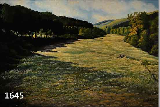 FISCHER, FRITZ, 1889 COLMAR - 1974 FRANKFURT/MAIN, WIESEN- LANDSCHAFT, ÖL/MALKARTON, RE. U. SIGN., 95 X 75 CM, ...