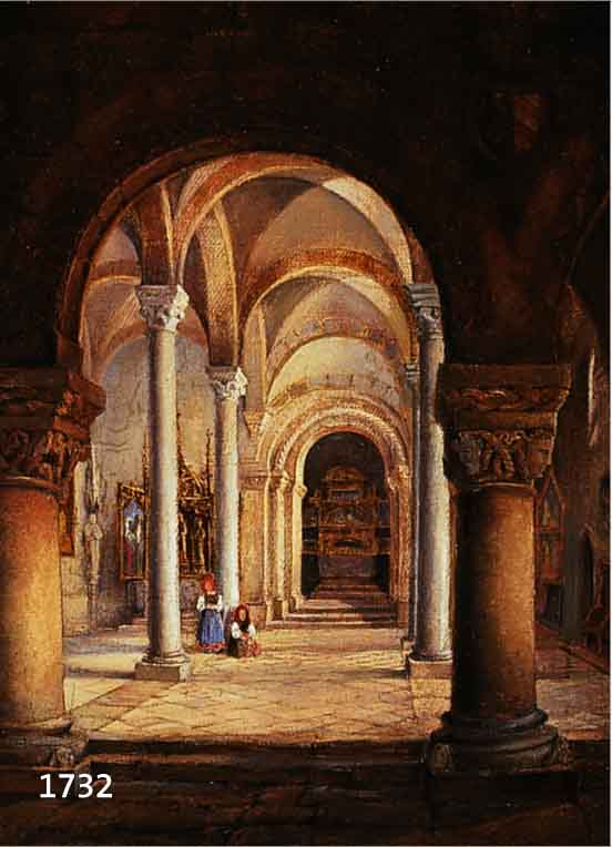 GRüNEWALD, HEINRICH, DATIERT 1859, DIE SCHLOßKAPELLE ZU NüRNBERG, ÖL/LWD, RüCKSEITIG BETITELT, SIGNIERT UND DAT., CA. 38 ...