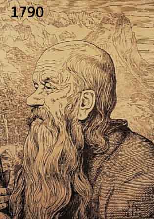 THOMA, HANS, 1839-1924, RIESE VOR GEBIRGS- MASSIV, LITHOGRAPHIE, IM STEIN MONOGR. UND DAT. 1892, CA. 41,5 X 33 CM, PP