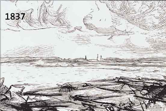 LILIEBERMANN, MAX, 1847-1935, LANDSCHAFT MIT WOLKEN, HOLZSCHNITT AUF BÜTTEN, CA. 11 X 13 CM
