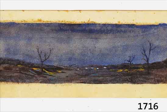 RIGARIGAL, JACQUES JEAN, GEWITTERSTIMMUNG ÜBER WEITER LANDSCHAFT, GOUACHE AUF PERGAMENT, RE. U. SIGN., CA. 5,5 X 16,5 CM, PP