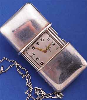 MOVADO REISESCHIEBEüHRCHEN, SCHWEIZ UM 1938,925ER SILBER, AUFZUG DURCH BEIDE HALBSCHALEN NICHT MöGL., FEHLENDE TEILE, LEDIGL. üBER KRONE ...