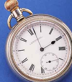 OMEGA HERRENTASCHENUHR, SCHWEIZ UM 1912, MASSIV NICKEL, EINSCHALENGEH. M. VERSCHR. LüNETTE, 2-TEIL. A-WELLE, ORIG.-EMAILBL. IM AUßENBER. ...