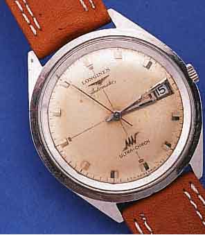 LONGINES HERRENARMBANDUHR AUTOMATIK ULTRACHRON, EDELST., BODEN GESCHR., SCHWEIZ UM 1968, ZENTRALROTOR KUGELGEL., SCHNELLSCHW., KAL. 431, 17 ST., ...