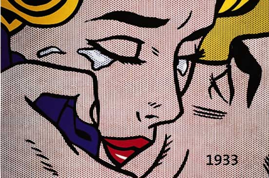 LICHTENSTEIN, ROY, 1923-1997, ALOAH, FARBSIEBDRUCK VON 1962, HANDSIGNIERT, CA. 94 X 94 CM, RäNDER LEICHT KNITTRIG