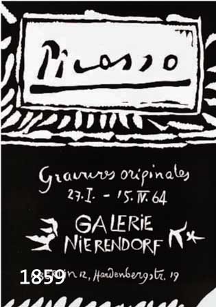 PICASSO, PABLO, 1881-1973, PLAKAT ZUR AUSSTELLUNG "GRAVURES ORIGINALES" GALERIE NIERENDORF BERLIN 1964, LINOLSCHNITT, AUFLAGE 700 ...