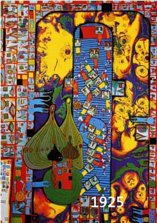 HUNDERTWASSER, FRIEDENSREICH, 1928-2000, PLAKAT ZU DEN OLYMPISCHEN SPIELEN 1972 IN MüNCHEN, FARBOFFSET, CA. 100 X 64 CM