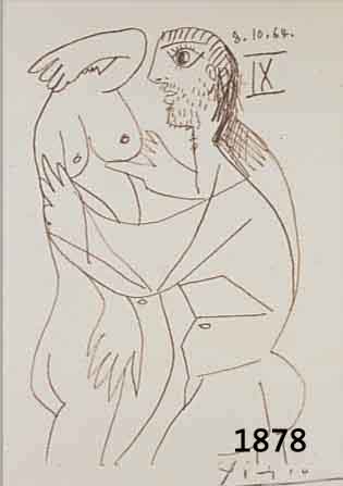 PICASSO, PABLO, 1881-1973, LITHOGRAPHIE AUS DER EDITION DE BONHEUR, HANDSIGNIERT, BLATTGRößE CA. 32,5 X 25 CM