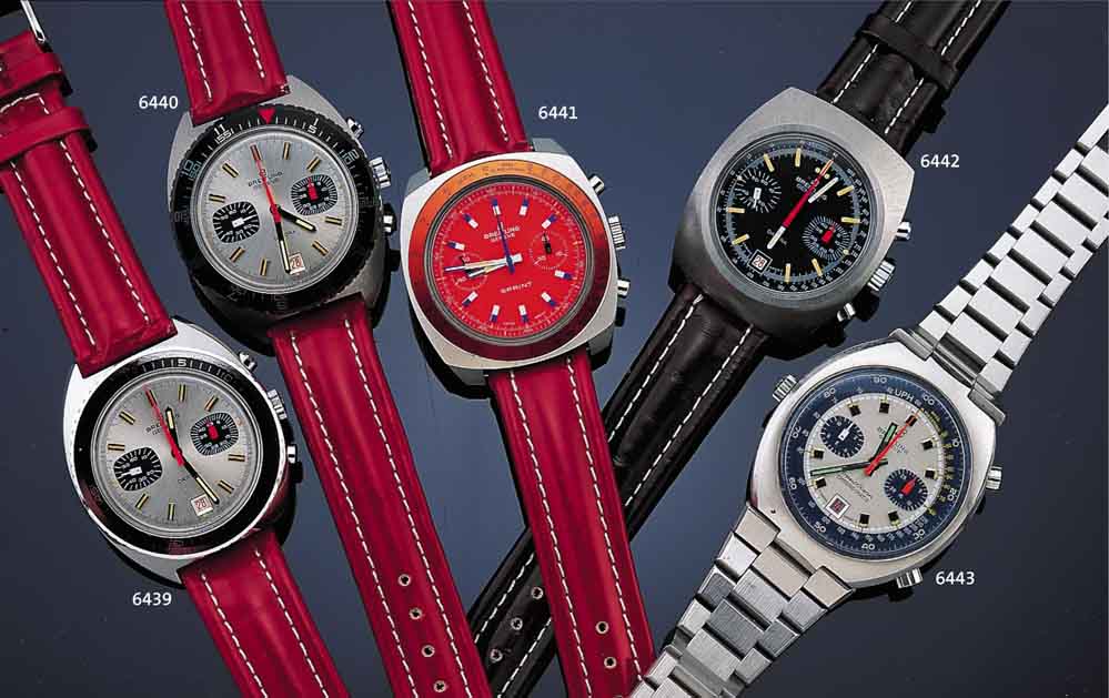 BREITLING ARMBANDCHRONOGRAPH DATORA, SCHWEIZUM 1968, UNGETR. LAGERW., EDELST., REF.-NR. 2034/3, LüNETTE M. 12ER U. 60ER TEILUNG BEID- S. DREHB., ...