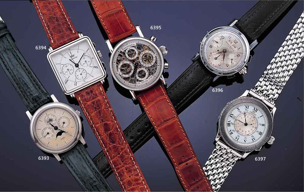 LANDERON ARMBANDCHRONOGRAPH MONORATTRAPANTE MIT VOLLKALENDER AUßER MONDPHASE, WOHL AUS RESTBEST. AKTUELLE REMONTAGE, BLATT U. ZäHL- WERKSBR. ...