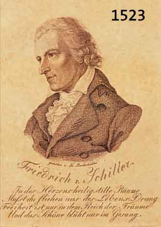KONVOLUT AUS ZWEI LITHOGRAPHIEN, VON METZEROTH U. BARTOLOMäUS, PORTäT VON FRIEDRICH VON SCHILLER, 1 X MIT GEDICHT, 1 X MIT ...