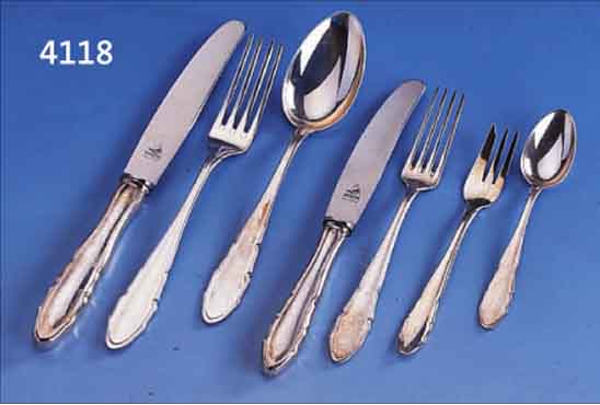 BESTECK FüR 6 PERSONEN, DEUTSCH 30ER JAHRE, 800ER SILBER, BAROCKSTIL, BEST. AUS: 6 MENUEGABELN, 6 MENUEMESSER, 6 MENUELöFFEL, 6 ...