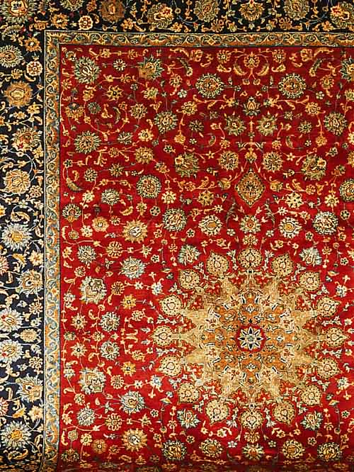ESFAHAN, PERSIEN, 390 X 293CM, EHZ 2-3 FLOR WOLLE, CA.50 JAHRE
