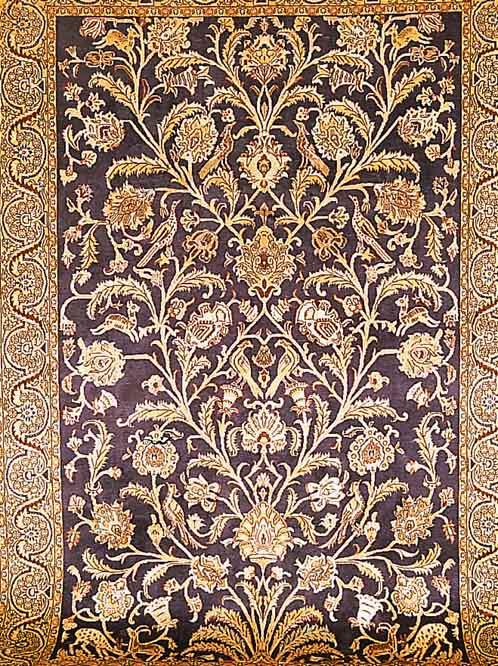 GHOM FEIN, PERSIEN, 308 X 204CM, EHZ 3 FLOR WOLLE MIT SEIDE, UM 1950, SEHR DEKORATIV