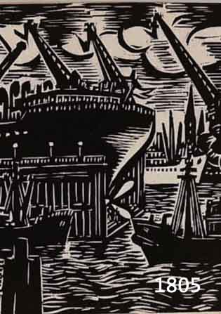 MASEREEL, FRANS, 1889-1972, ZWEI HOLZSCHNITTE AUS: DAS GESICHT HAMBURGS, BEIDE HANDSIGN., JE CA. 13 X 10,5 CM, PP