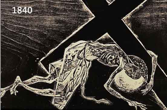 HANSEN-BAHIA, KARL-HEINZ, 1915-1978, KREUZWEG, HOLZSCHNITT, RE. U. HANDSIGN., NUM. 27/100, CA. 30,5 X 40,5 CM, PP