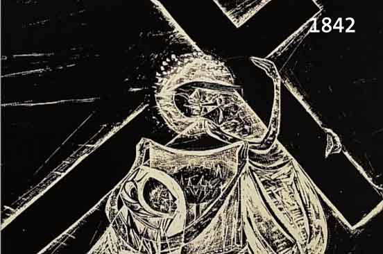 HANSEN-BAHIA, KARL-HEINZ, 1915-1978, KREUZWEG, HOLZSCHNITT, RE. U. HANDSIGN., NUM. 27/100, CA. 30,5 X 40,5 CM, PP