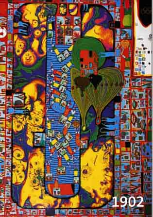 HUNDERTWASSER, FRIEDENSREICH, 1928-2000, PLAKAT ZU DEN OLYMPISCHE SPIELE MüNCHEN 1972, FARBOFFSET, CA. 98 X 61 CM, U.GL., R.