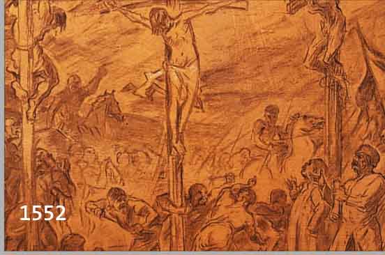 KESSLER, ADOLF, 1890 GODRAMSTEIN-1947 EBENDA, KREUZIGUNGSSZENE, VORSTUDIE ZU EINEM WAND- GEMäLDE IN ...