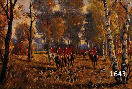 ALTERMANN, HORST, *1925 DüSSELDORF - 1978, DüSSELDORFER IMPRESSIONIST, PARFORCEJAGD, ÖL/LWD., SIGN., 60,5 X 70 CM, R.