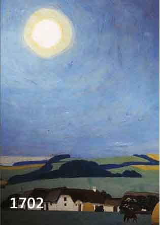 BECKER, CARL, DEUTSCHER KüNSTLER UM 1930, SOMMERSONNE üBER WEITER LANDSCHAFT MIT BAUERNGEHöFT, ÖL/LWD. (RETOUSCHIERT), SIGN. U.DAT. ...