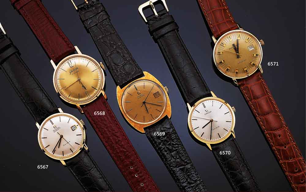 BAUME & MERCIER HERRENARMBANDUHR AUTOMATIK, SCHWEIZ UM 1970, GG 585/000, BODEN GEDR., VERG. BLATT M. EXTREM ERH. STD.-ZEICHEN, ZENTRALSEK., ...