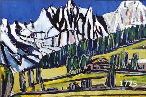 MONOGRAMMIST T N, "AM WILDEN KAISER", MISCH-TECHNIK AUF FESTEM PAPIER, MONOGR. U. DAT. (19)59, 47 X 66 CM, PASSEPARTOUT