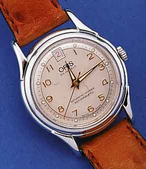 ORIS HERRENARMBANDUHR AUTOMATIK, SCHWEIZ UM 1990, EDELST. POL., BEIDS. VERGL., BODEN GESCHR., ZENTRALSEK., DATUM BEI 12, 25 ST., ZENTRALROTOR ...